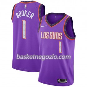 Canotte Uomo Phoenix Suns Devin Booker 1 2018-19 Nike City Edition Viola Swingman
